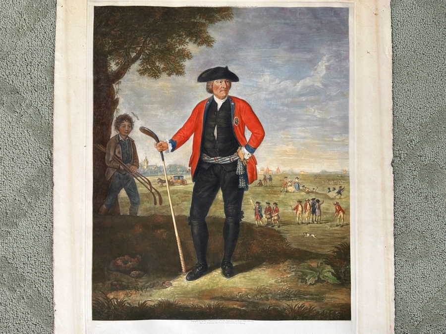 Just Added - Vintage 1962 Lawrence Josset Engraving Of David Allan's Painting William Inglis, C. 1712-1792 - Surgeon And Captain Of The Honourable Company Of Edinburgh Golfers Published By Frost & Reed (Bristol, England) Signed Lower Right 18.5 X 24 [Photo 2]