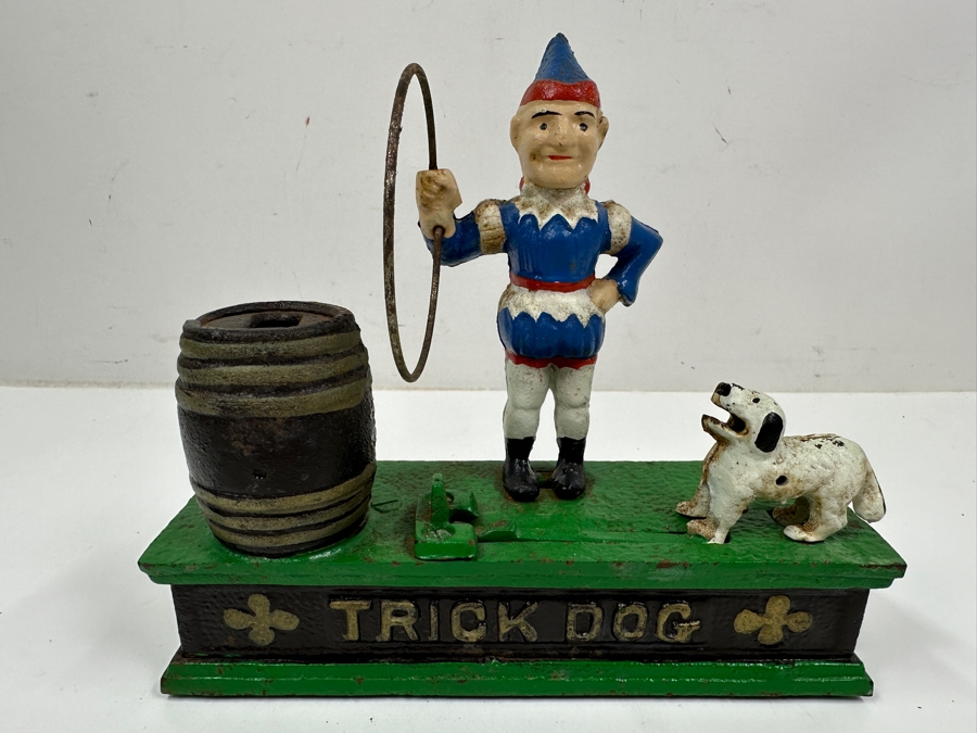 Just Added - Vintage Cast Iron Trick Dog Mechanical Bank 8W X 3D X 7H [Photo 2]