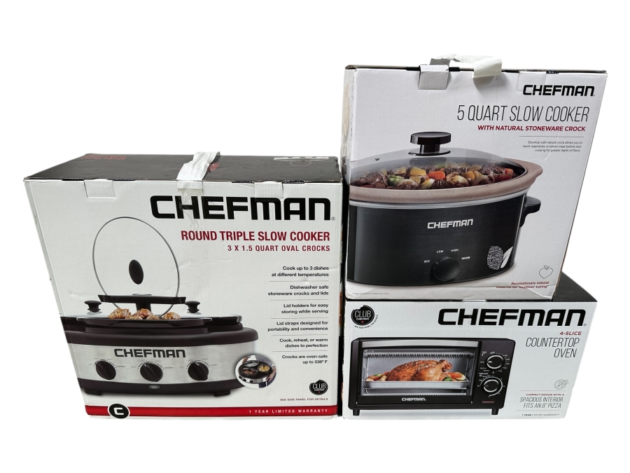 Just Added - (2) New Chefman Slow Cookers And (1) New Chefman Countertop Oven