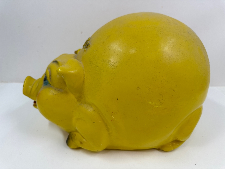 Just Added - Large Vintage 1962 'Kay Tee' Chalkware Piggy Bank Made By Silvestri Brothers Co. 13W X 9H [Photo 4]