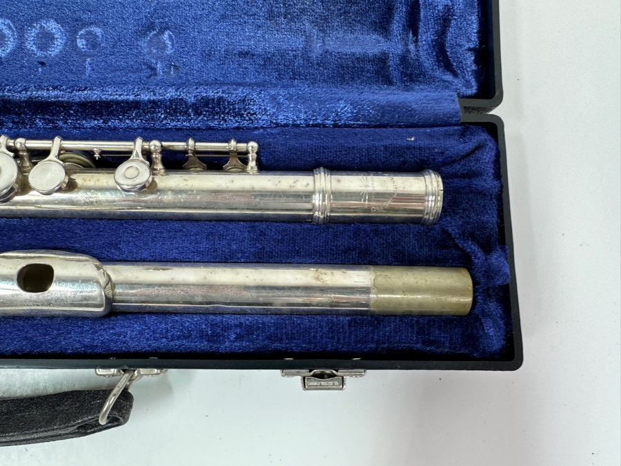 Just Added - Vintage W. T. Armstrong Sterling Silver Plated Flute With Case Elkhart, IN [Photo 4]