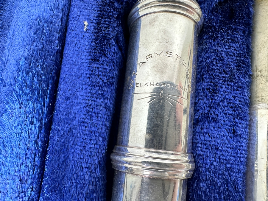 Just Added - Vintage W. T. Armstrong Sterling Silver Plated Flute With Case Elkhart, IN [Photo 6]