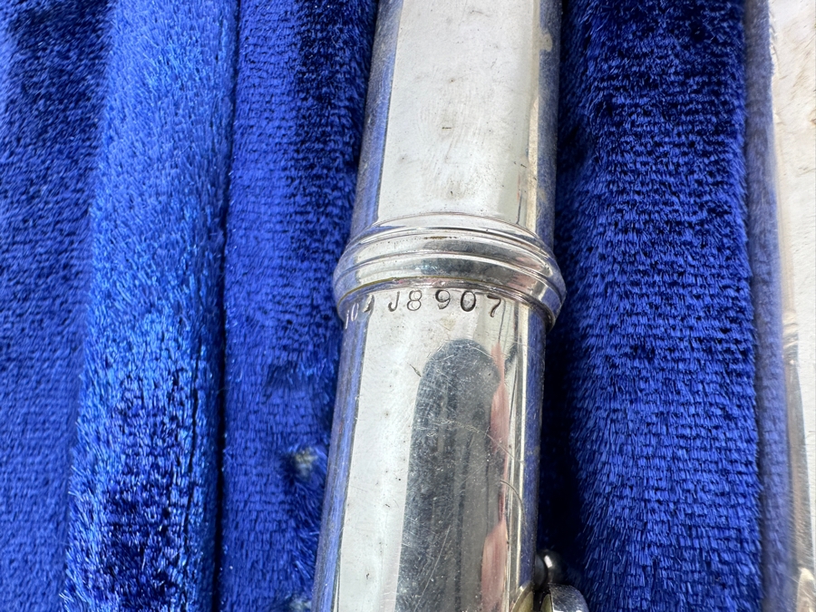 Just Added - Vintage W. T. Armstrong Sterling Silver Plated Flute With Case Elkhart, IN [Photo 8]