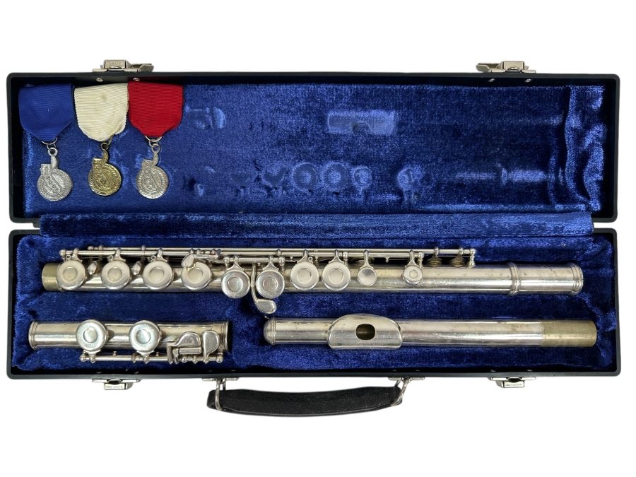 Just Added - Vintage W. T. Armstrong Sterling Silver Plated Flute With Case Elkhart, IN