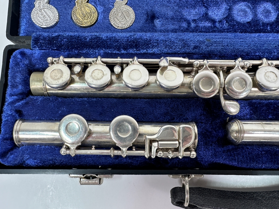 Just Added - Vintage W. T. Armstrong Sterling Silver Plated Flute With Case Elkhart, IN [Photo 2]
