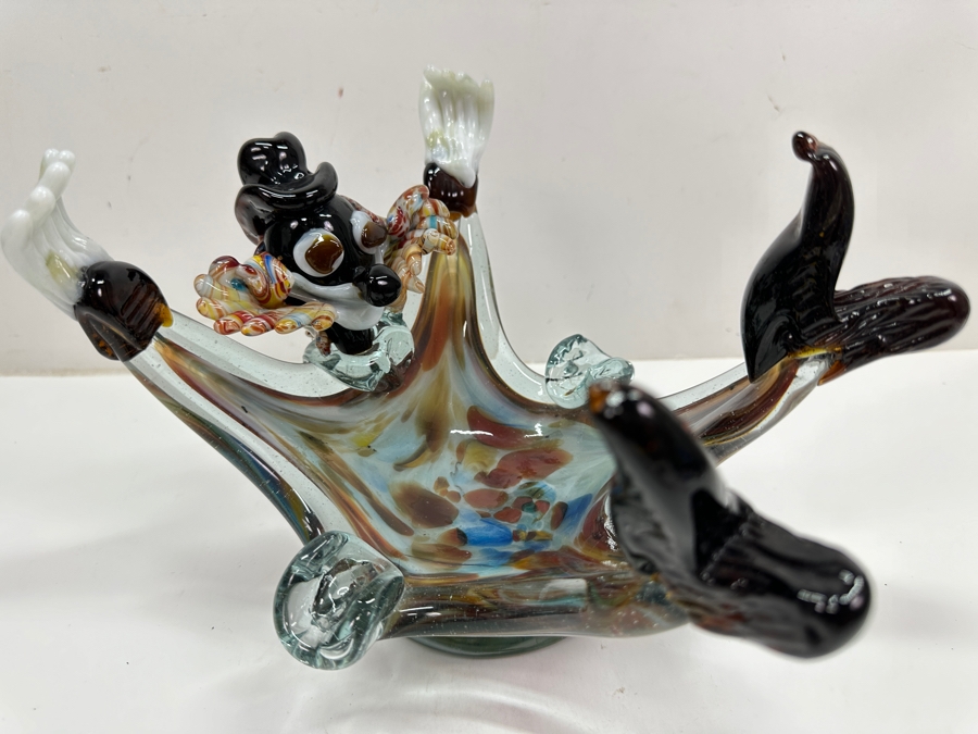 Just Added - Vintage Murano Art Glass Clown Ashtray 9'W X 7'H [Photo 9]