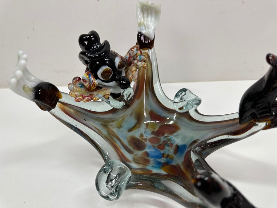 Just Added - Vintage Murano Art Glass Clown Ashtray 9'W X 7'H [Photo 3]