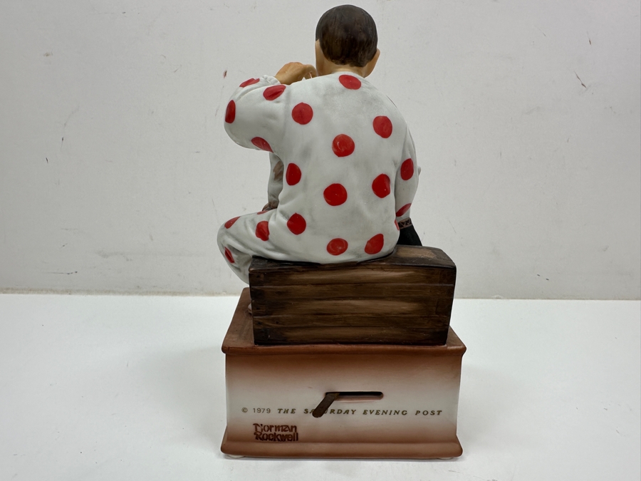 Just Added - Vintage 1979 Schmid Norman Rockwell Porcelain Musical Figurine Titled 'Send The Clowns' 7'H [Photo 4]