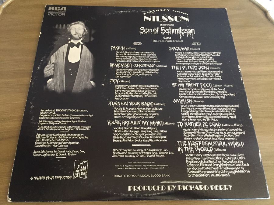 Nilsson - Son Of Schmilsson - RCA Victor ‎- LSP-4717 [Photo 2]
