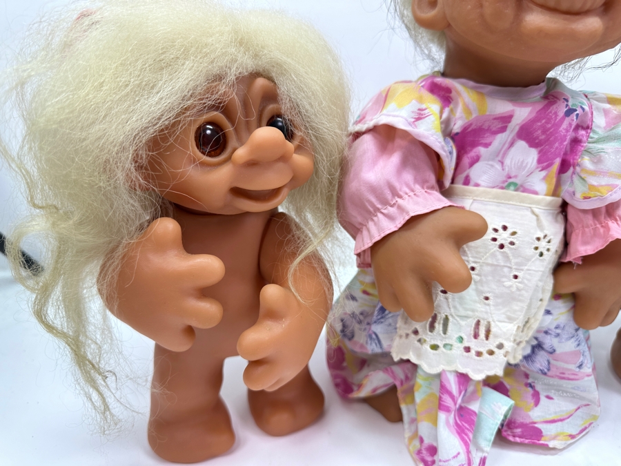 Just Added - (3) Vintage 1970s/80s Thomas Dam (1915-1989) Troll Dolls Made In Denmark 10'H & 14'H [Photo 2]