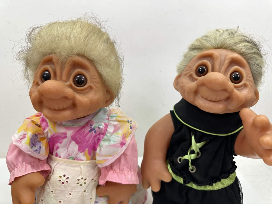 Just Added - (3) Vintage 1970s/80s Thomas Dam (1915-1989) Troll Dolls Made In Denmark 10'H & 14'H [Photo 5]