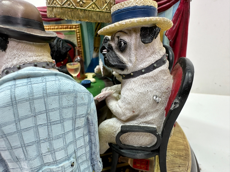 Just Added - Danbury Mint 'The Poker Playing Pugs' (Has Some Minor Damage) 6.5'H [Photo 8]