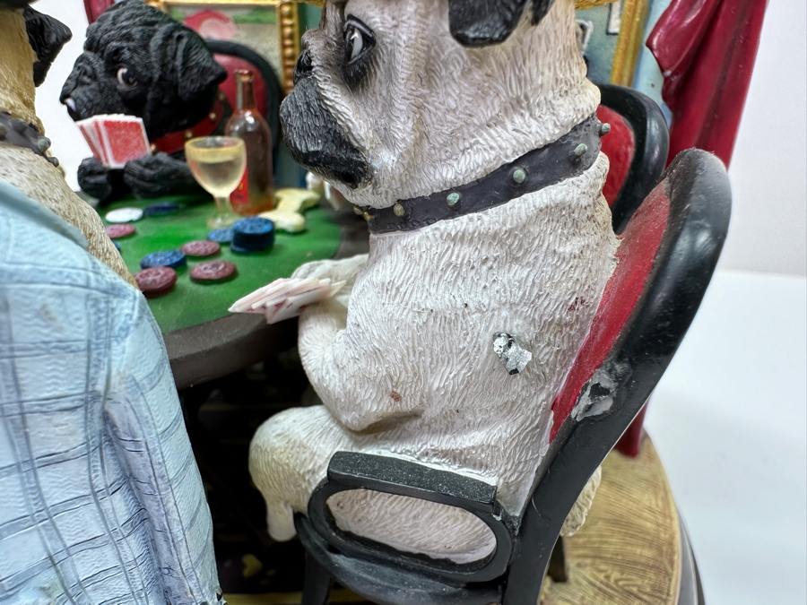 Just Added - Danbury Mint 'The Poker Playing Pugs' (Has Some Minor Damage) 6.5'H [Photo 9]