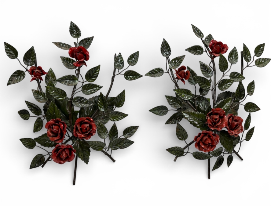Just Added - Vintage Metal Rose Petals Flowers Wall Decor 19'H