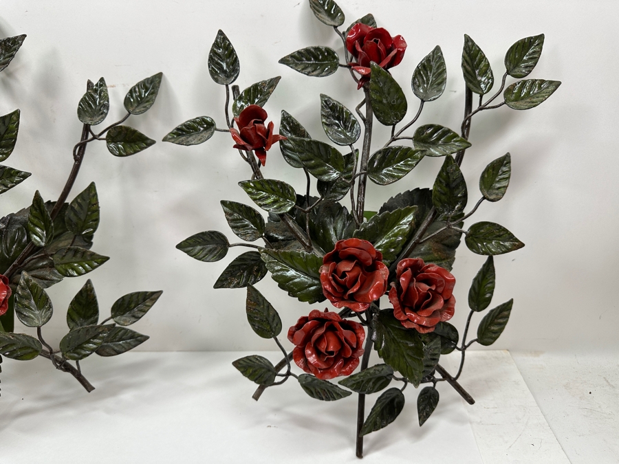 Just Added - Vintage Metal Rose Petals Flowers Wall Decor 19'H [Photo 3]