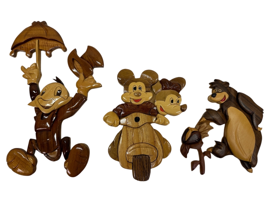 Just Added - (3) Wooden Disney Characters Wall Decor 6'H To 9'H