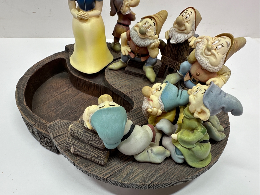 Just Added - Vintage Disney Markrita 65th Anniversary Snow White & The Seven Dwarfs Hidden Trinket Box With Original Box 7W X 5.5H Retailed For $95 [Photo 3]