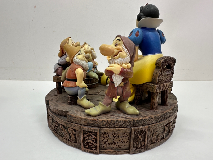 Just Added - Vintage Disney Markrita 65th Anniversary Snow White & The Seven Dwarfs Hidden Trinket Box With Original Box 7W X 5.5H Retailed For $95 [Photo 5]