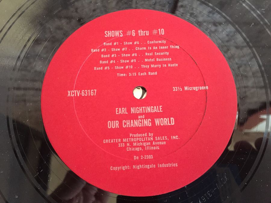 Earl Nightingale ‎- Our Changing World - The Earl Nightingale Radio Program - XCTV-63166 [Photo 6]