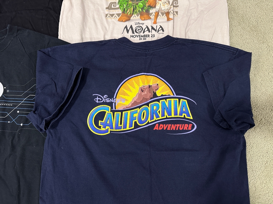 Just Added - (4) Disney Promotional T-Shirts Size L/XL: Wreck-It Ralph 2: Ralph Breaks The Internet, Moana, Disney Tech & California Adventure [Photo 2]