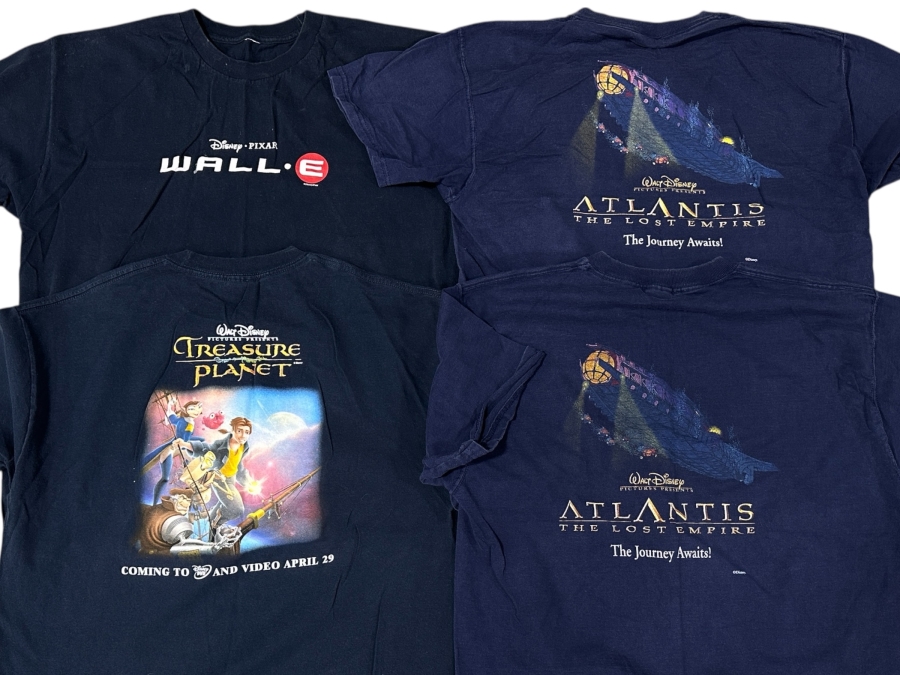 Just Added - (4) Disney Promotional T-Shirts Size L/XL: Wall-E, Treasure Planet & Atlantis The Lost Empire