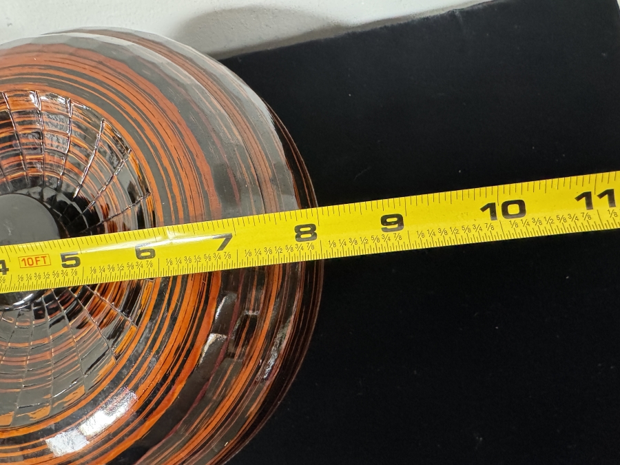 Vintage Japanese Lacquerware Serving Bowls with Faux Bamboo Texture and Ladle Notch 10'W  and 8'W [Photo 5]