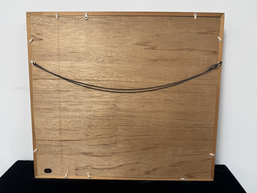 Just Added - Vintage Framed Gemstone Peacock Wall Art Crafted with Inlaid Gemstones Including Jade, Amethyst and Rose Quartz 20'W x 18'H Framed: 27'W x 24'H [Photo 6]