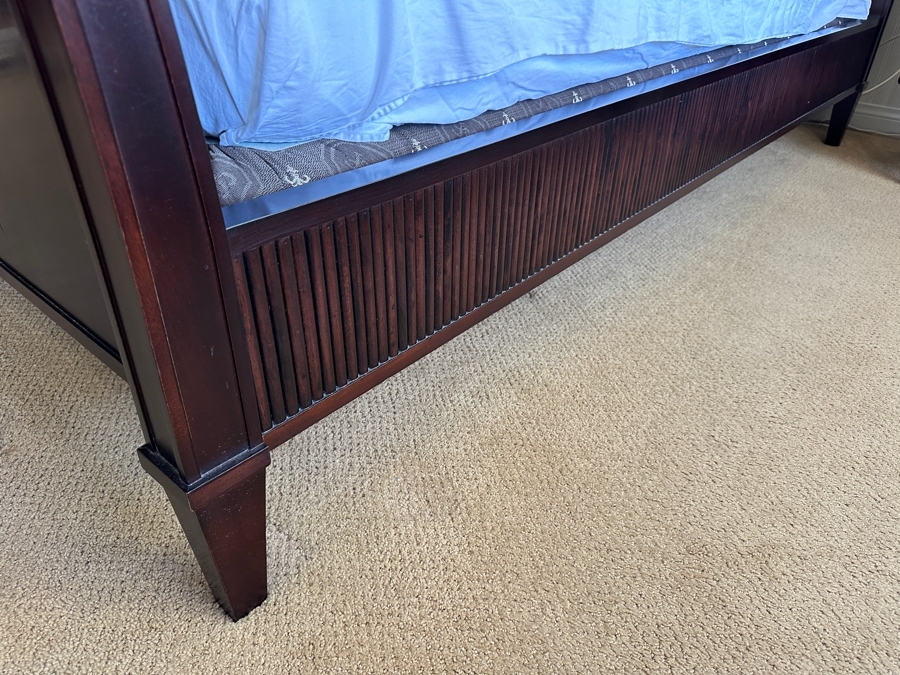 Just Added - The Barbara Barry Collection For Baker Furniture Modern Dark Mahogany Eastern King Size Sleigh Bed With The Ritz-Carlton Mattress By Stearns & Foster 76 X 79 [Photo 8]