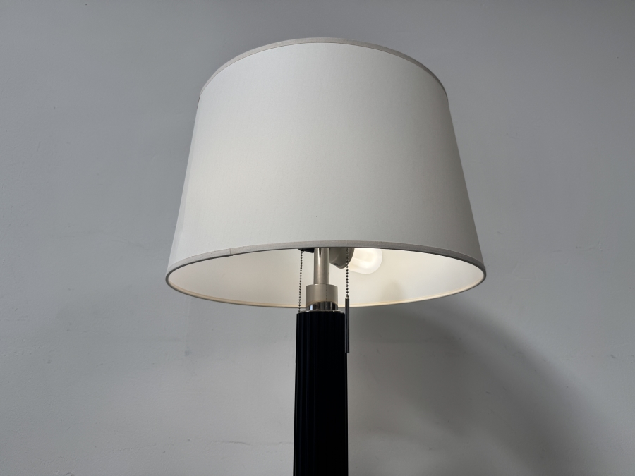 Just Added - Floor Lamp Featuring Black Fluted Column And Chrome Base 63'H [Photo 2]