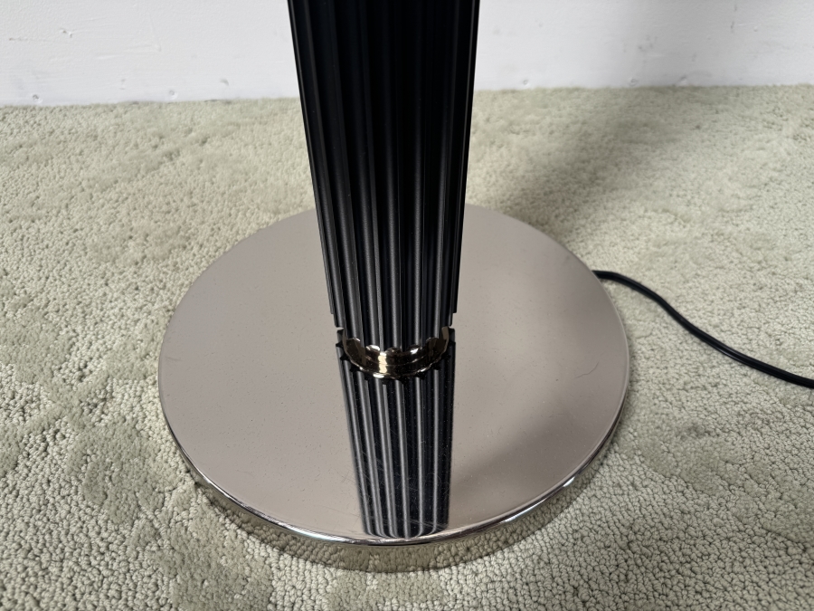 Just Added - Floor Lamp Featuring Black Fluted Column And Chrome Base 63'H [Photo 3]
