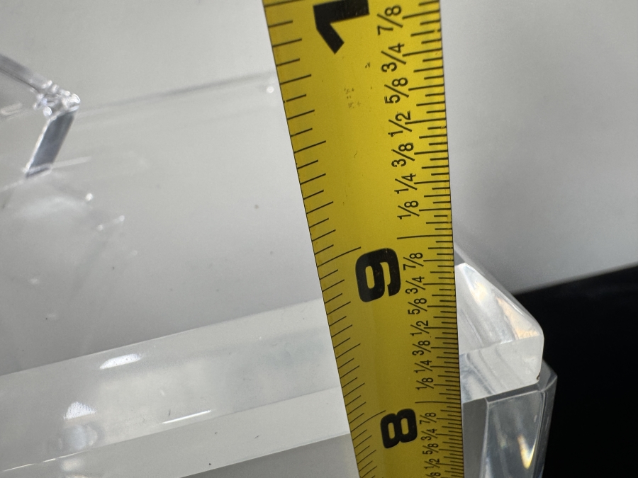 Just Added - Clear Acrylic Storage Box with Diamond Faceted Knob and Removable White Insert 9'W x 8'D x 9.5'H [Photo 6]