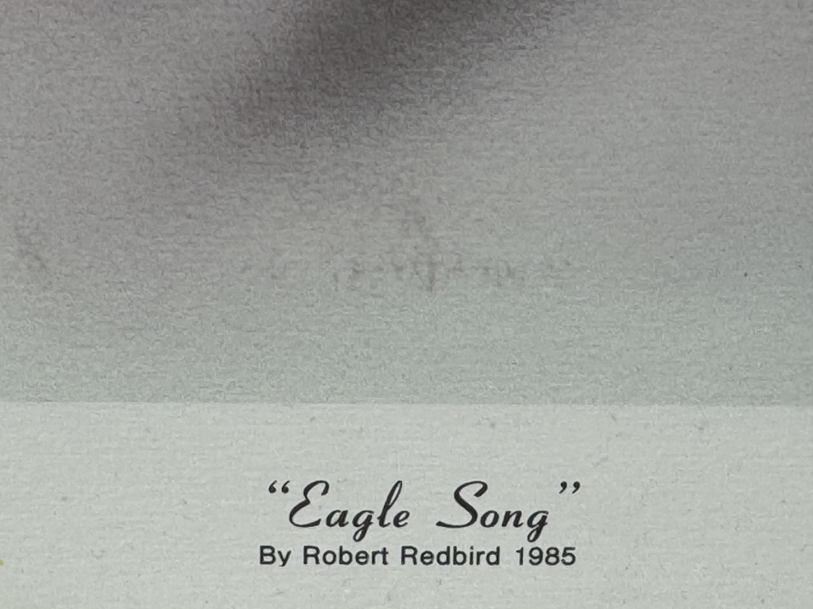 Just Added - Signed Kiowa Artist Robert Redbird 1985 Limited Edition Print 'Eagle Song' Numbered 293 of 1000 20'W x 27'H [Photo 2]