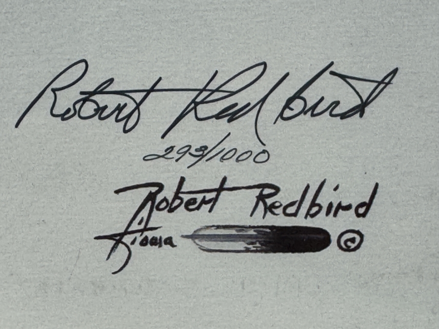 Just Added - Signed Kiowa Artist Robert Redbird 1985 Limited Edition Print 'Eagle Song' Numbered 293 of 1000 20'W x 27'H [Photo 3]