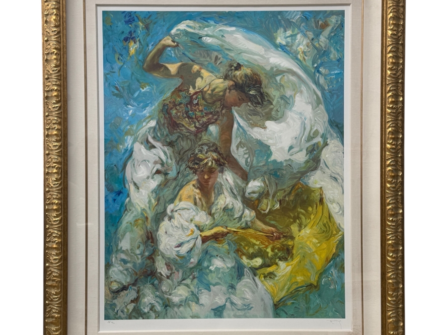 Just Added - Signed Jose Royo (B. 1941, Spanish) 'Mediterraneo' Limited Edition Serigraph Artist Proof 58/60 Framed: 50'W x 61'H Retailed $5,500