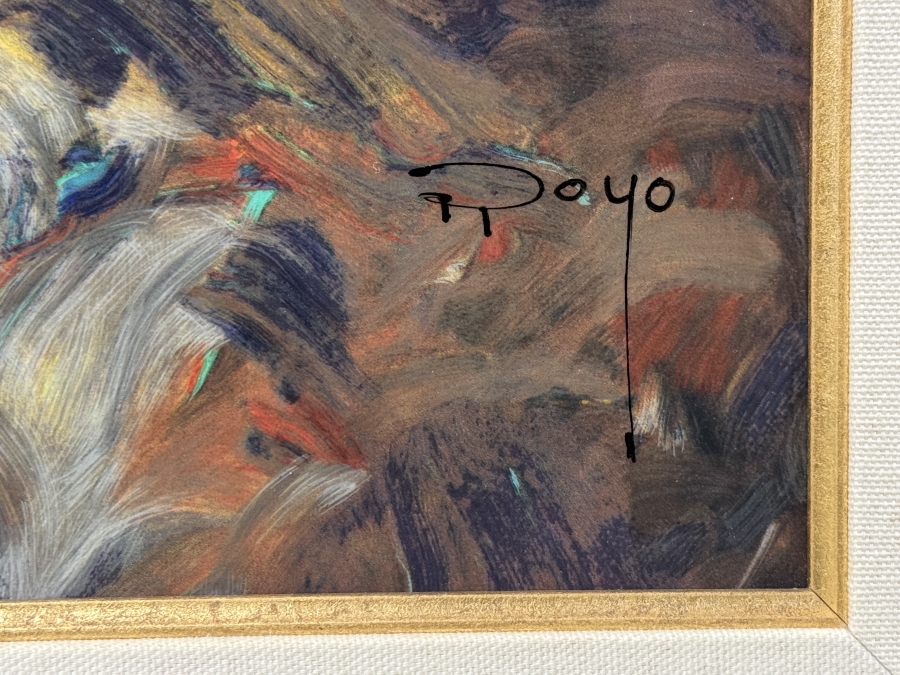 Just Added - Signed Jose Royo (B. 1941, Spanish) 'Cala en Mallorca' Limited Edition Canvas Print 139/160 Framed: 45'W x 46'H Retailed $7,500 [Photo 5]