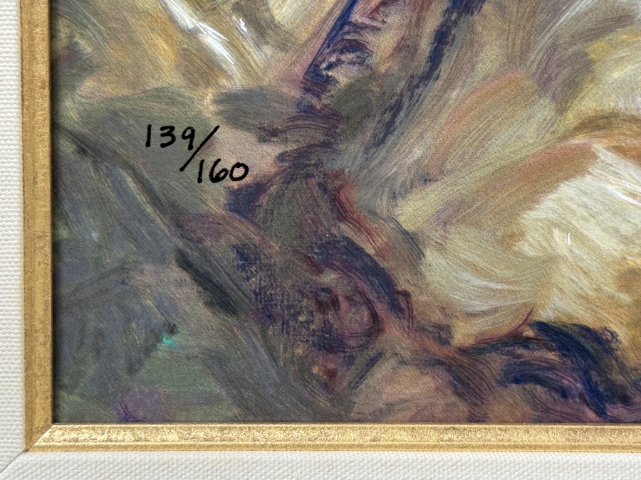 Just Added - Signed Jose Royo (B. 1941, Spanish) 'Cala en Mallorca' Limited Edition Canvas Print 139/160 Framed: 45'W x 46'H Retailed $7,500 [Photo 4]