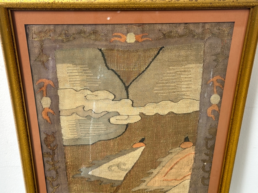 Just Added - Antique Chinese Qing Dynasty 19th Century Kesi Battle Scene Tapestry 13'W x 42'H [Photo 6]