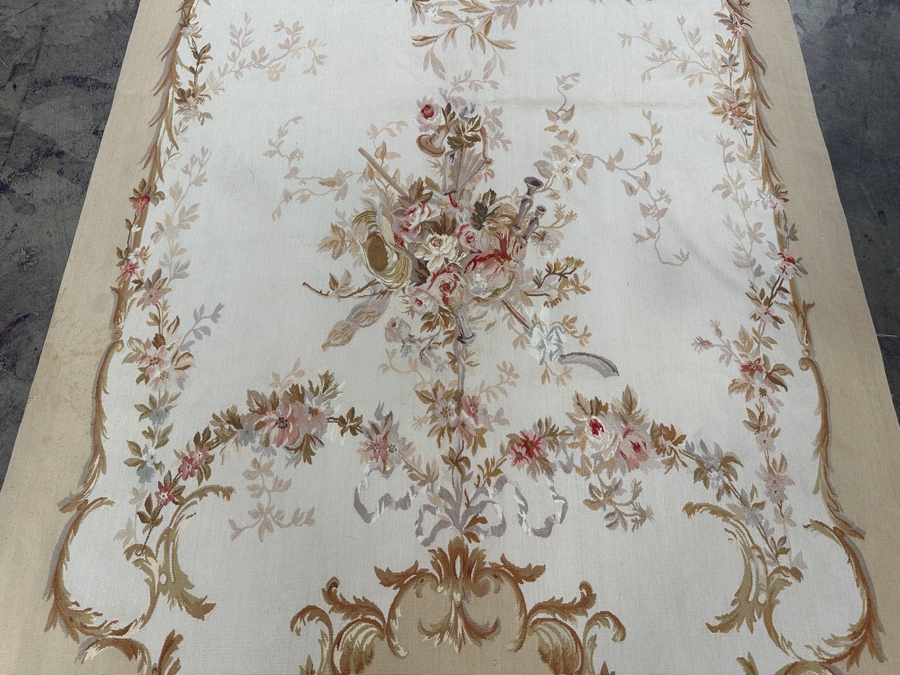Just Added - Vintage French Aubusson Flat-Weave Rug Tapestry 94' X 56' [Photo 2]