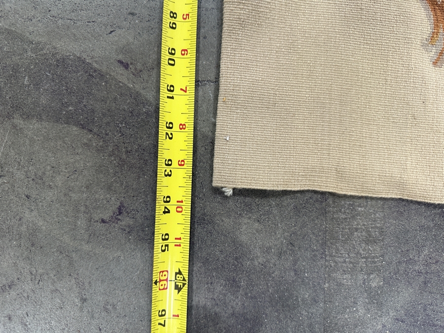 Just Added - Vintage French Aubusson Flat-Weave Rug Tapestry 94' X 56' [Photo 7]