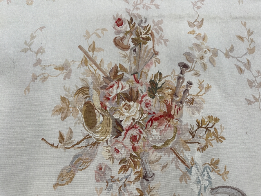Just Added - Vintage French Aubusson Flat-Weave Rug Tapestry 94' X 56' [Photo 3]