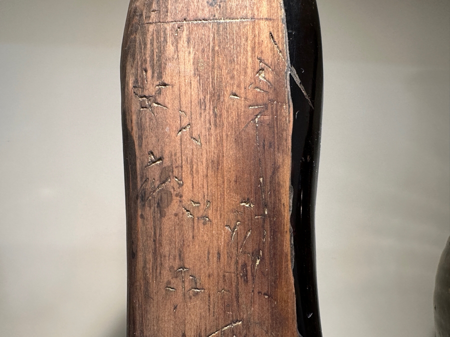 Just Added - Antique Japanese Edo Period (1615-1868) Lacquered Carved Wooden Amida Buddha Statue Signed On Back 10'H [Photo 8]