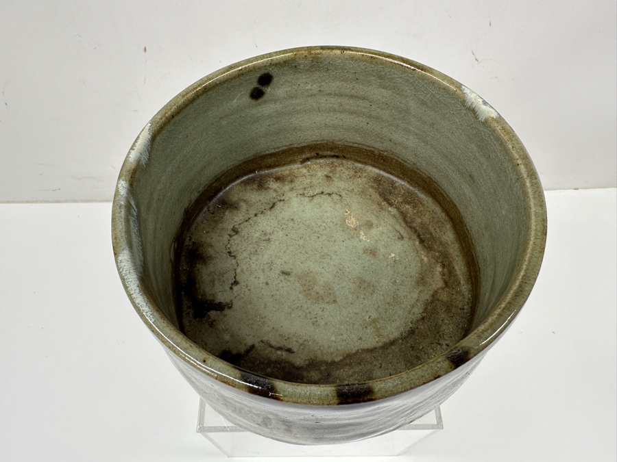 Just Added - Stunning Vintage Japanese Pottery Glazed Tea Bowl Chawan Potter Unknown 5.75'W X 5.25'H [Photo 8]