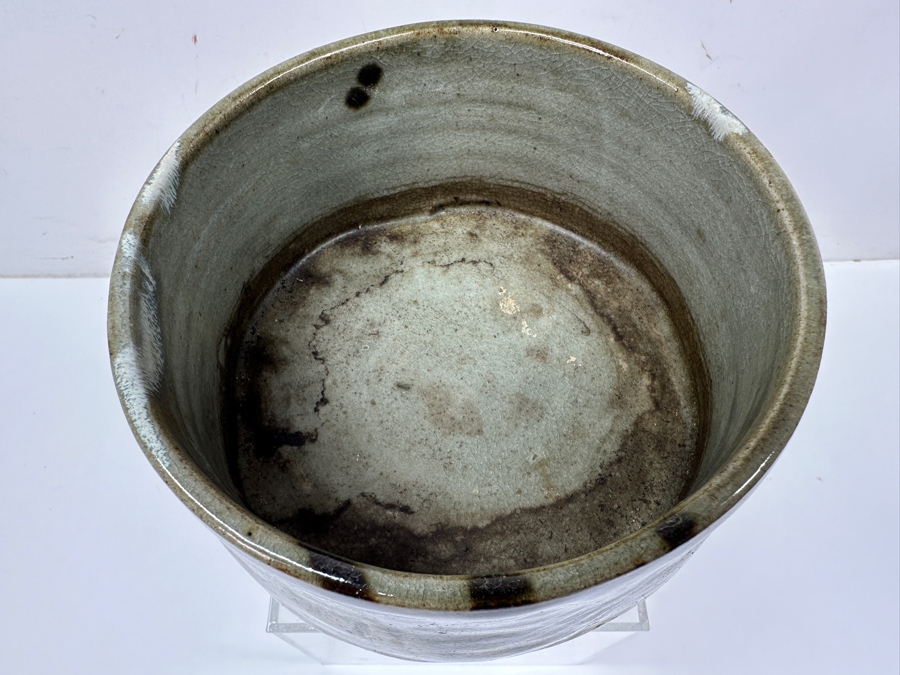 Just Added - Stunning Vintage Japanese Pottery Glazed Tea Bowl Chawan Potter Unknown 5.75'W X 5.25'H [Photo 7]