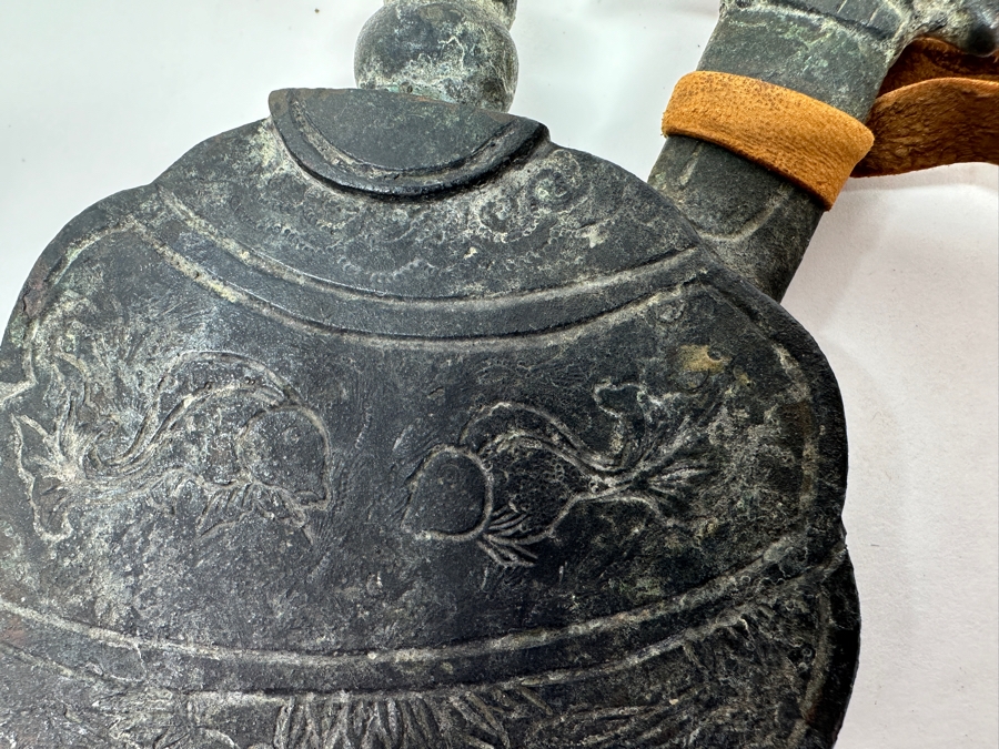 Just Added - Antique Japanese Bronze Artifact 5'W X 5.5'H [Photo 11]