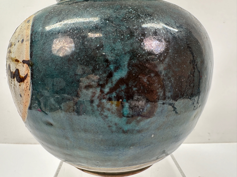 Just Added - Stunning Vintage Japanese Mingei Folk Art Pottery Jar Potter Unknown 7.5'W X 7'H [Photo 8]