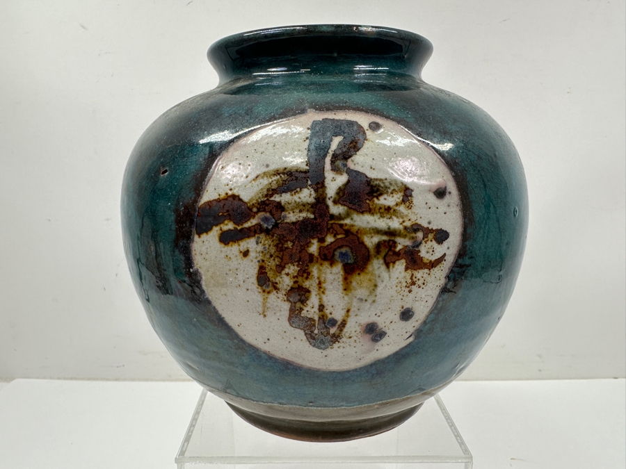 Just Added - Stunning Vintage Japanese Mingei Folk Art Pottery Jar Potter Unknown 7.5'W X 7'H [Photo 2]