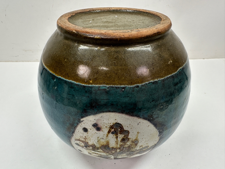 Just Added - Stunning Vintage Japanese Mingei Folk Art Pottery Jar Potter Unknown 7.5'W X 7'H [Photo 10]
