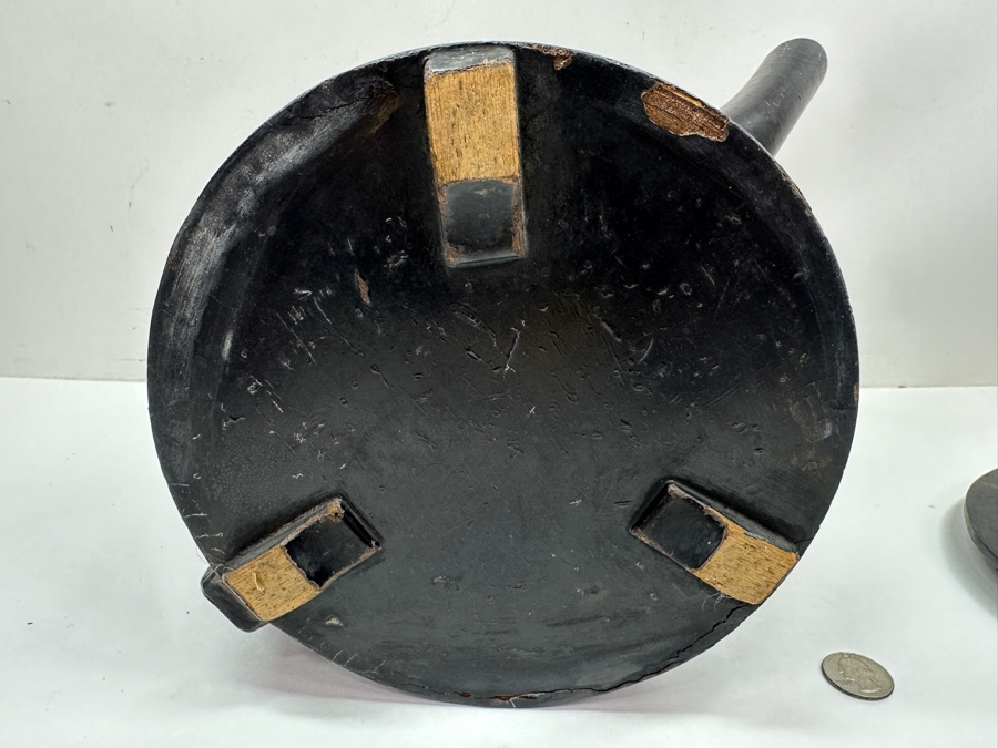 Just Added - Antique Japanese Edo Period Wooden Lacquer Teapot 13'W X 7.5'H [Photo 12]