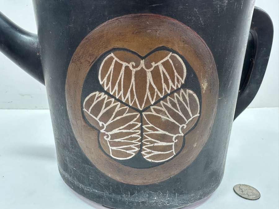 Just Added - Antique Japanese Edo Period Wooden Lacquer Teapot 13'W X 7.5'H [Photo 4]