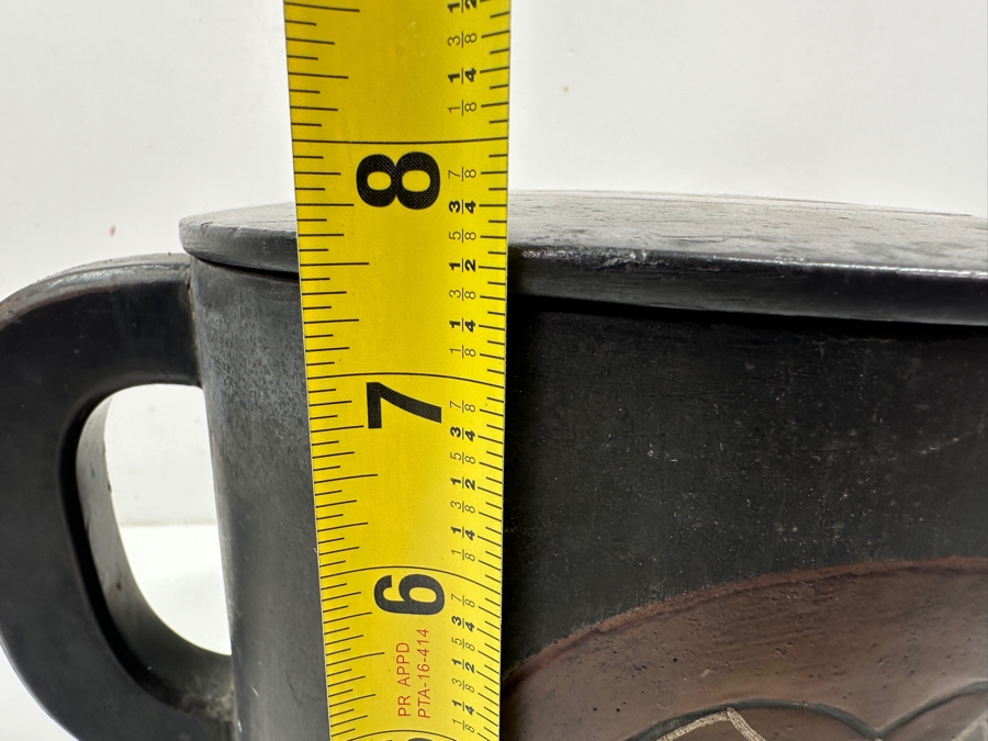 Just Added - Antique Japanese Edo Period Wooden Lacquer Teapot 13'W X 7.5'H [Photo 13]